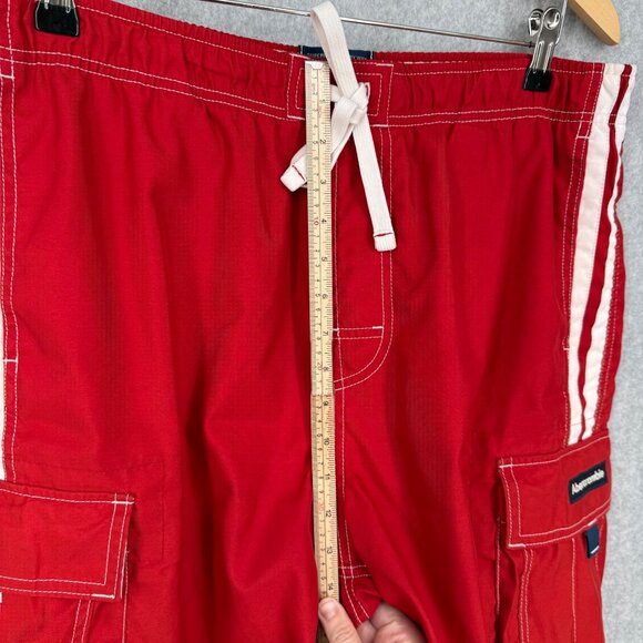 Abercrombie Fitch VTG Tugger Swim Trunks Shorts Size L Red White Baggy Cargo Y2K - Picture 13 of 14